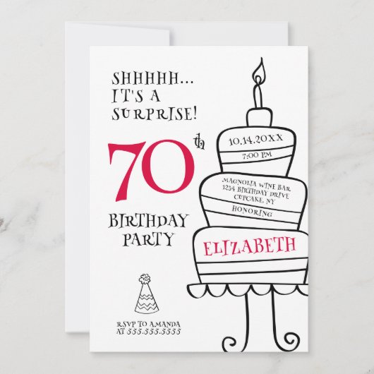 Invitation Surprise 70e anniversaire (Devant)