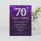Invitation Surprise 70e anniversaire - Argent violet (Debout devant)
