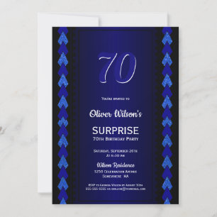 Invitation Surprise 70e anniversaire Black and Blue Party