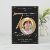 Invitation Surprise 70e anniversaire Black Gold Enregistrer l (Debout devant)
