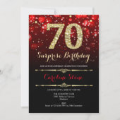 Invitation Surprise 70e anniversaire - Black Red Gold (Devant)