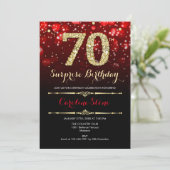 Invitation Surprise 70e anniversaire - Black Red Gold (Debout devant)