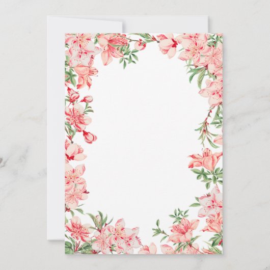 Invitation Surprise 70e anniversaire Boho rose botanique flor (Dos)