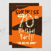 Invitation SURPRISE 70e anniversaire Brown Ivory Orange C734 (Devant / Derrière)