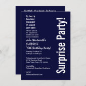 Invitation SURPRISE 70e anniversaire Budget de minuit blanc V (Devant / Derrière)