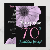 Invitation SURPRISE 70e anniversaire Daisy (Devant / Derrière)