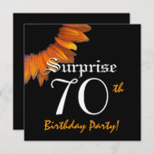 Invitation SURPRISE 70e anniversaire de la fête Orange Sunflo (Devant / Derrière)