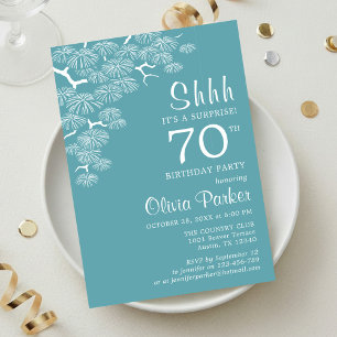 Invitation Surprise 70e anniversaire de naissance Bleu Vert A