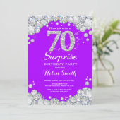 Invitation Surprise 70e anniversaire Diamant mauve et argent (Debout devant)