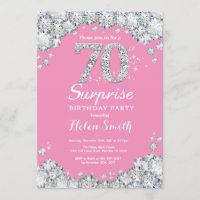 Surprise 70e anniversaire Diamant rose et argent