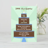 Invitation Surprise 70e anniversaire fêté gâteau d'invitation (Debout devant)