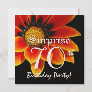 Invitation SURPRISE 70e anniversaire fête Orange Flower W062