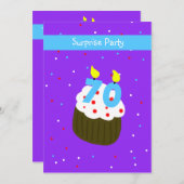 Invitation Surprise 70e anniversaire fêter l'invitation Cupca (Devant / Derrière)