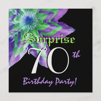 Invitation SURPRISE 70e anniversaire Fleur colorée W072
