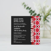 Invitation SURPRISE 70e anniversaire Fleurs rouges modernes (Debout devant)