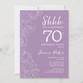 Invitation Surprise 70e anniversaire - Floral Purple (Devant)