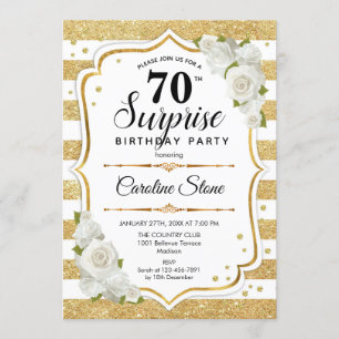 Invitation Surprise 70e anniversaire - Gold White