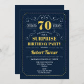 Invitation Surprise 70e anniversaire - Marine Gold (Devant / Derrière)