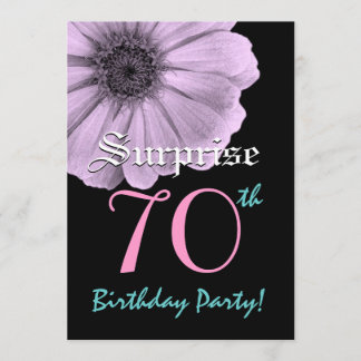 Invitation SURPRISE 70e anniversaire Modèle Purple Daisy
