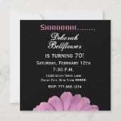Invitation SURPRISE 70e anniversaire Modèle rose Daisy (Dos)