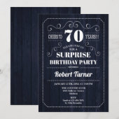 Invitation Surprise 70e anniversaire - Motif de bois de la Ma (Devant / Derrière)