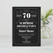 Invitation Surprise 70e anniversaire - Noir Blanc (Debout devant)