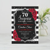 Invitation Surprise 70e anniversaire - Noir Blanc Rouge (Debout devant)