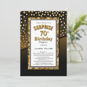 Invitation Surprise 70e anniversaire Noir et or (Debout devant)