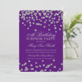 Invitation Surprise 70e anniversaire Parties scintillant d'ar (Debout devant)