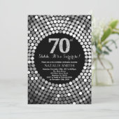 Invitation Surprise 70e anniversaire Parties scintillant noir (Debout devant)