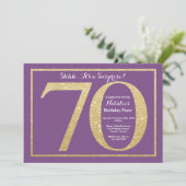 Invitation Surprise 70e anniversaire Parties scintillant viol (Debout devant)