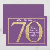 Invitation Surprise 70e anniversaire Parties scintillant viol (Devant / Derrière)