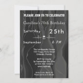 Invitation Surprise 70e anniversaire photo, or, perles et soi (Dos)