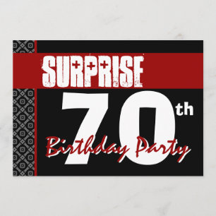 Invitation Surprise 70e anniversaire Red and Black V05
