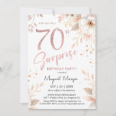 Invitation Surprise 70e anniversaire Rose de fête Gold Girl F (Devant)