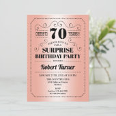 Invitation Surprise 70e anniversaire - Rose Gold Black (Debout devant)