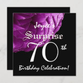 Invitation SURPRISE 70e anniversaire Rose violet W067 (Devant / Derrière)