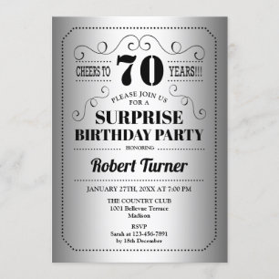 Invitation Surprise 70e anniversaire - Silver Black