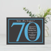 Invitation Surprise 70e anniversaire Tableau noir et bleu (Debout devant)