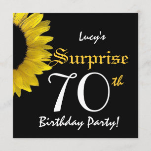 Invitation SURPRISE 70e anniversaire Tournesol jaune W1777