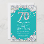 Invitation Surprise 70e anniversaire Turquoise et diamant d'a (Devant)
