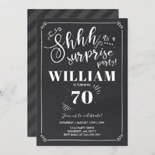 Invitation surprise 70e anniversaire Vintage surpr