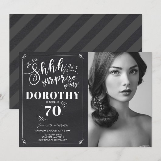 Invitation surprise 70e anniversaire Vintage surpr (Devant / Derrière)