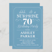 Invitation Surprise 70e fête d'anniversaire - Bleu clair Blan (Devant / Derrière)