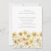 Invitation SURPRISE 70e fête d'anniversaire Boho Summer Sunfl (Devant)