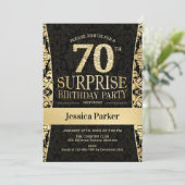 Invitation Surprise 70e fête d'anniversaire - Gold Black (Debout devant)