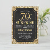 Invitation Surprise 70e fête d'anniversaire - Gold Black (Debout devant)