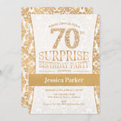 Invitation Surprise 70e fête d'anniversaire - Gold White (Devant / Derrière)