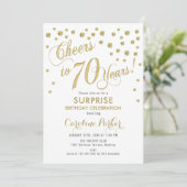 Invitation Surprise 70e fête d'anniversaire - Gold White (Debout devant)