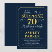 Invitation Surprise 70e fête d'anniversaire - Marine Gold (Devant / Derrière)